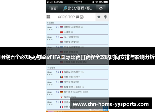 围绕五个必知要点解读FIFA国际比赛日赛程全攻略时间安排与影响分析